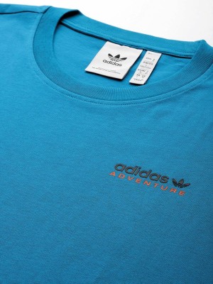 ADIDAS ORIGINALS Printed Men Round Neck Blue T-Shirt