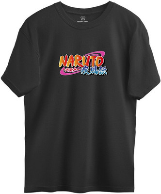 Restart Trend Typography Men Round Neck Black T-Shirt