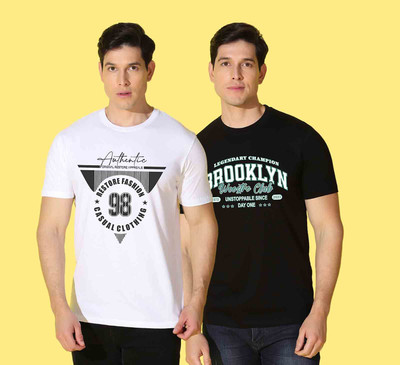 WOOSTRO Typography Men Round Neck Multicolor T-Shirt