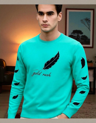 Autna Printed Men Round Neck Green T-Shirt
