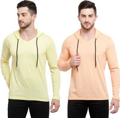 Tresna Trending Solid Men Hooded Neck Multicolor T-Shirt