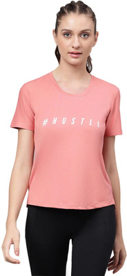 MKH Printed Women Round Neck Pink T-Shirt