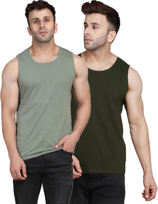 SLOWLORIS Solid Men Round Neck Multicolor T-Shirt