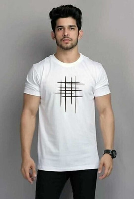 TEE TREE Colorblock Men Round Neck White T-Shirt