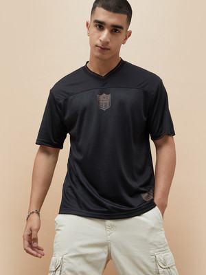 Fame Forever by Lifestyle Solid Men Crew Neck Black T-Shirt