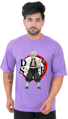 HA Classic Printed, Typography Men Round Neck Purple T-Shirt