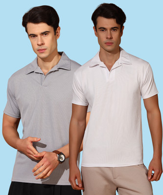 METRONAUT Solid Men Polo Neck Multicolor T-Shirt