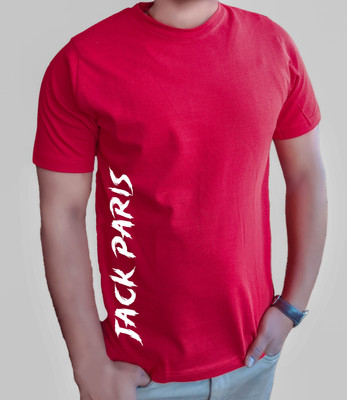 JP Creation Typography Men Round Neck Red T-Shirt