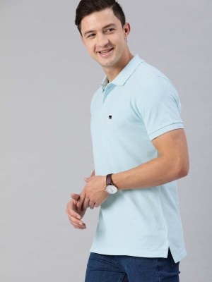 THE BEAR HOUSE Solid Men Polo Neck Blue T-Shirt