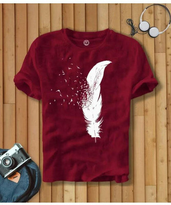 Dineshfeshion Printed Men Round Neck Red T-Shirt
