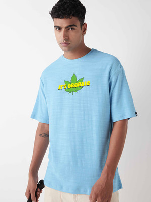 BEWAKOOF Graphic Print Men Round Neck Blue T-Shirt