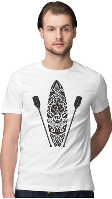 KRYONIX Printed Men Round Neck White T-Shirt