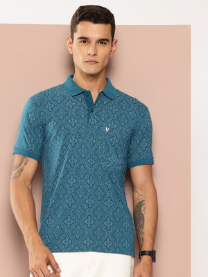 UNIBERRY Solid Men Polo Neck Light Blue T-Shirt