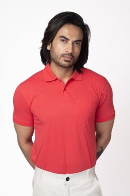 Vital Solid Men Polo Neck Pink T-Shirt