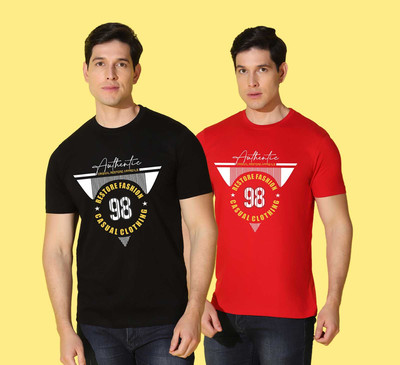 WOOSTRO Typography Men Round Neck Multicolor T-Shirt