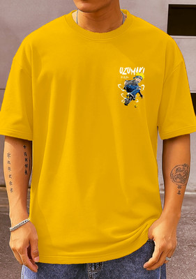 MGF Graphic Print Men Round Neck Yellow T-Shirt