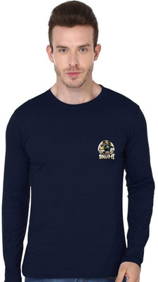 ENZIKO Graphic Print Men Round Neck Navy Blue T-Shirt
