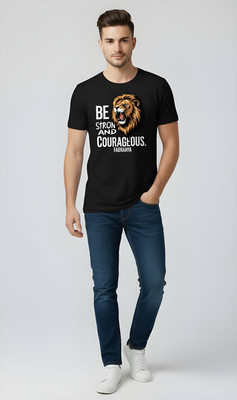 Fabraaya Animal Print Men Round Neck White T-Shirt