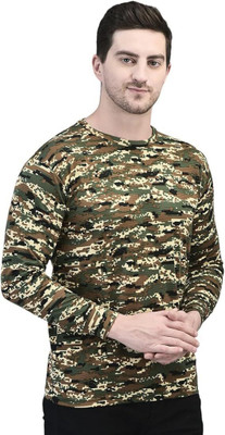 shree maruti shopping Military Camouflage Men Round Neck Green T-Shirt