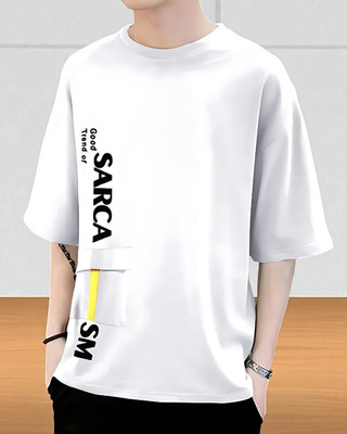 Autna Typography Men Round Neck White T-Shirt