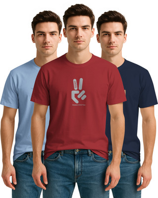 Bullmer Printed Men Round Neck Multicolor T-Shirt