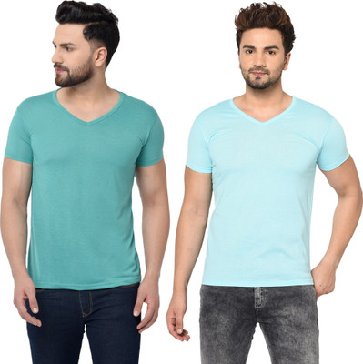 Adorbs Trend Solid Men V Neck Multicolor T-Shirt