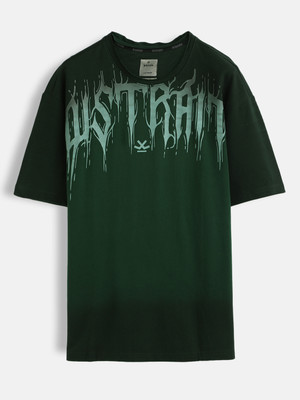 WROGN Printed Men Round Neck Green T-Shirt