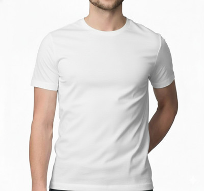 PV CRAFT Printed Men Round Neck White T-Shirt