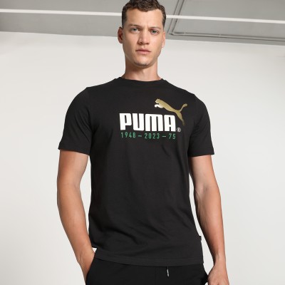 PUMA Printed Men Round Neck Reversible Black T-Shirt