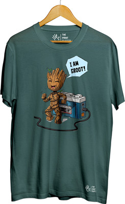 THE PRINT PLATTER Graphic Print Men Round Neck Dark Green T-Shirt