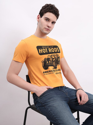 LEE Graphic Print Men Crew Neck Orange T-Shirt