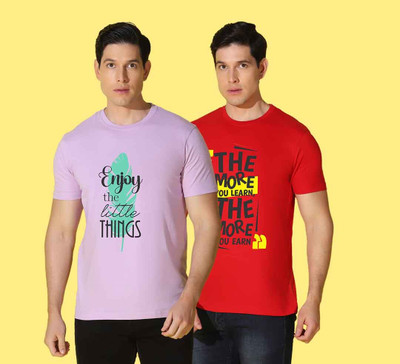 WOOSTRO Graphic Print Men Round Neck Multicolor T-Shirt