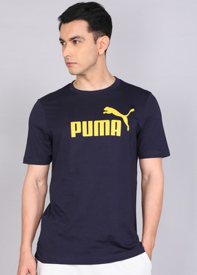 PUMA Printed Men Crew Neck Blue T-Shirt