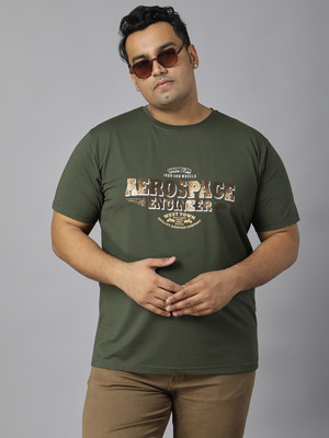 XMEX Graphic Print Men Round Neck Dark Green T-Shirt