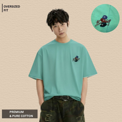 ml fashion Printed Men Round Neck Black T-Shirt