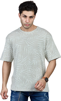 BE POSITIVE Printed Men Crew Neck Dark Green T-Shirt