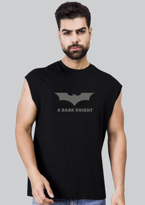 I&D Printed Men Round Neck Black T-Shirt