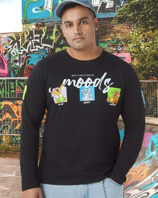 BEWAKOOF Graphic Print Men Round Neck Black T-Shirt