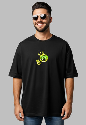 UrGear Printed Men Round Neck Black T-Shirt
