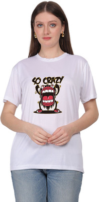 Aaso Graphic Print Women Round Neck White T-Shirt