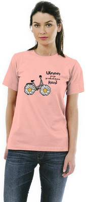 HouseOfCommon Printed Women Round Neck Multicolor T-Shirt