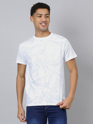 Free Authority Printed Men Round Neck White T-Shirt