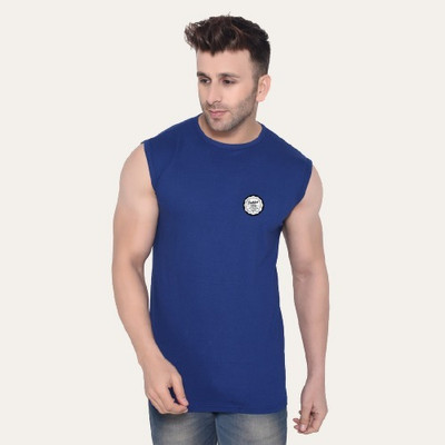 Girdhar Printed Men Round Neck Blue T-Shirt