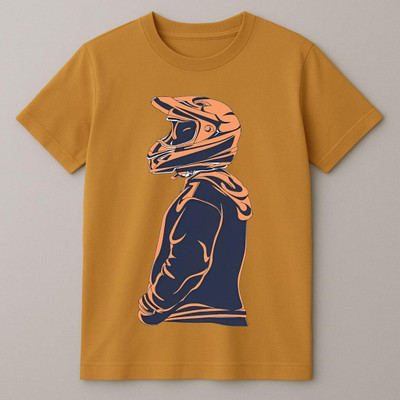 Soulskull Printed Men Round Neck Yellow T-Shirt