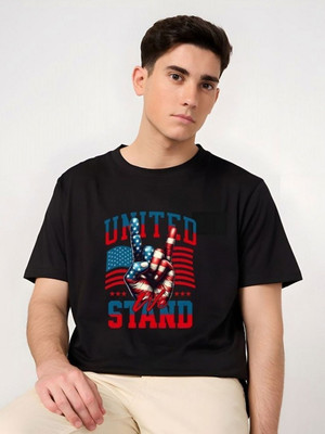 SZN Graphic Print Men Round Neck Black T-Shirt