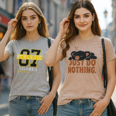 Fabflee Printed Women Round Neck Multicolor T-Shirt