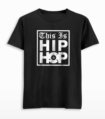 ROYALTRADERS Printed Men Round Neck Black T-Shirt