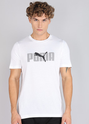 PUMA Printed Men Crew Neck White T-Shirt