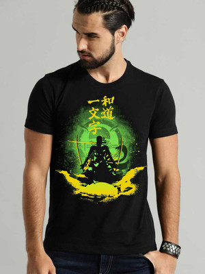 VIKCLIQUE Printed Men Round Neck Black T-Shirt