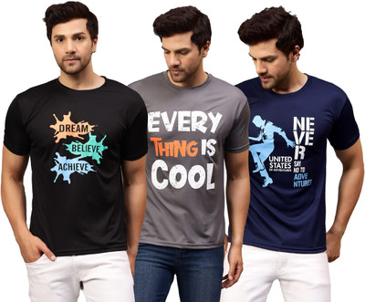 Garmin Printed Men Round Neck Multicolor T-Shirt